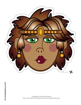 Queen with Tiara Mask Printable Mask