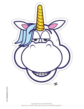 Relaxed Unicorn Mask Printable Mask