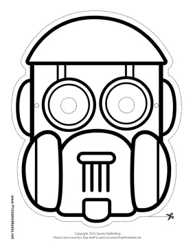 Robot Dome Mask to Color Printable Mask