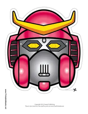 Robot with Horns Mask Printable Mask