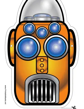 Narrow Robot Mask Printable Mask