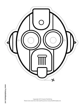 Oval Robot Mask to Color Printable Mask