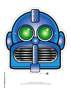 Round Horizontal Robot Mask Printable Mask