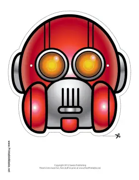 Round Vertical Robot Mask Printable Mask