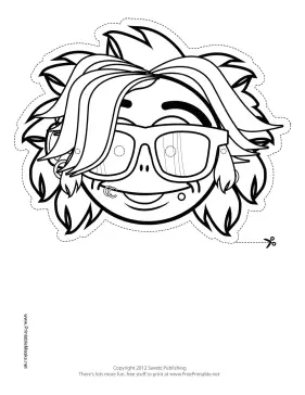 Rockstar Mask to Color Printable Mask