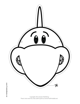 Shark Mask to Color Printable Mask