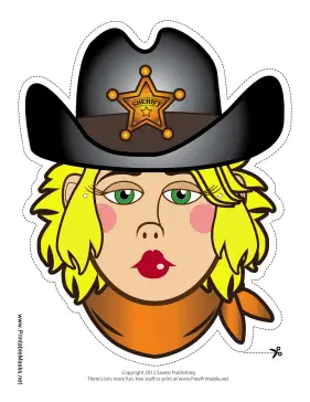 Female Sheriff Mask Printable Mask