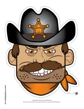 Male Sheriff Mask Printable Mask