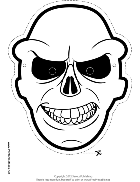 Skull Mask to Color Printable Mask