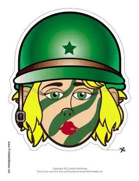 Female Soldier Mask Printable Mask