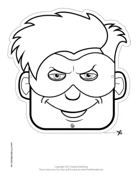 Male Superhero Mask to Color Printable Mask