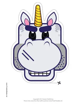 Tough Unicorn Mask Printable Mask