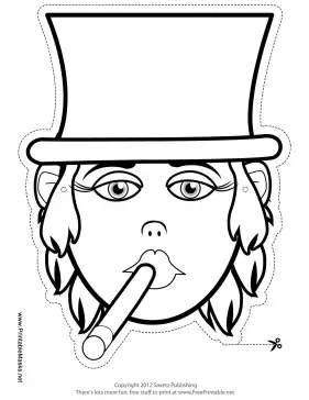 Female Tycoon Mask to Color Printable Mask