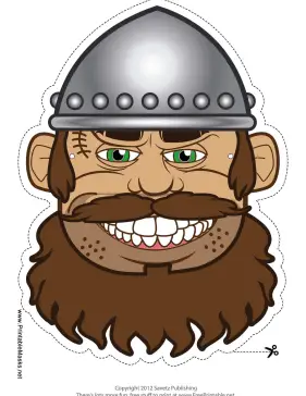 Male Viking Mask Printable Mask