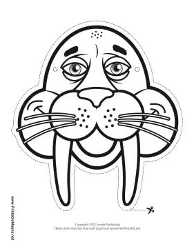 Walrus Mask to Color Printable Mask