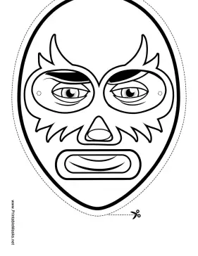 Elaborate Wrestler Mask to Color Printable Mask