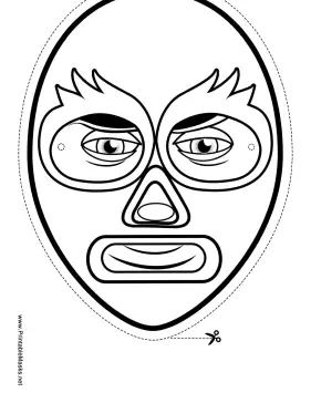 Wrestler Mask to Color Printable Mask