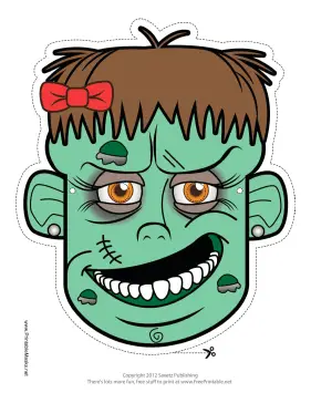 Female Zombie Mask Printable Mask