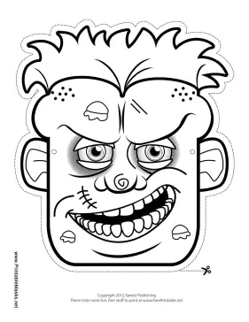 Zombie Mask to Color Printable Mask