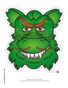 Asian Dragon Mask Printable Mask