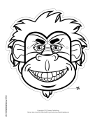 Gorilla Mask to Color Printable Mask