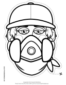 Female Graffiti Artist Mask to Color Printable Mask