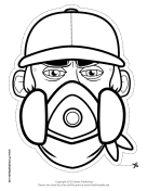 Male Graffiti Artist Mask to Color Printable Mask