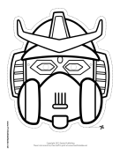 Robot with Horns Crest Mask to Color Printable Mask