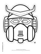 Robot with Horns Mask to Color Printable Mask